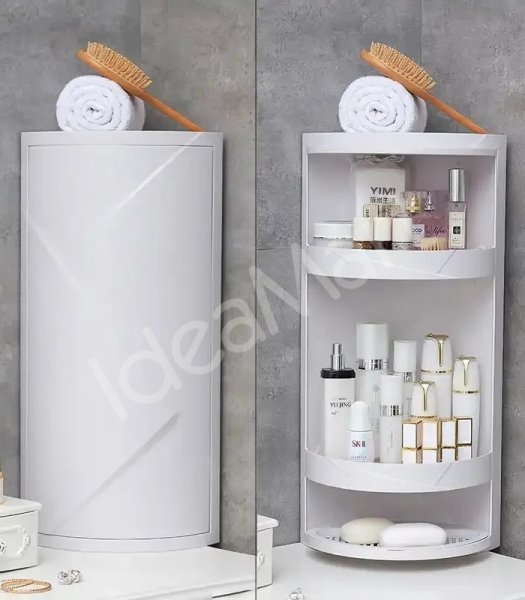 bathroom-rotating-triangle-rack-suction-wall-storage-dustproof-and-waterproof-rack-product-image