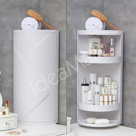 bathroom-rotating-triangle-rack-suction-wall-storage-dustproof-and-waterproof-rack-product-image