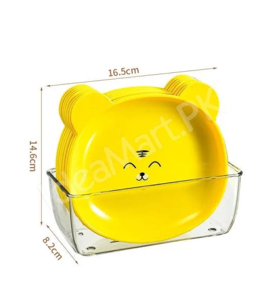 plastic-8-pieces-reusable-bear-shape-plates-with-stand-for-dessert-snacks-fruits-product-image