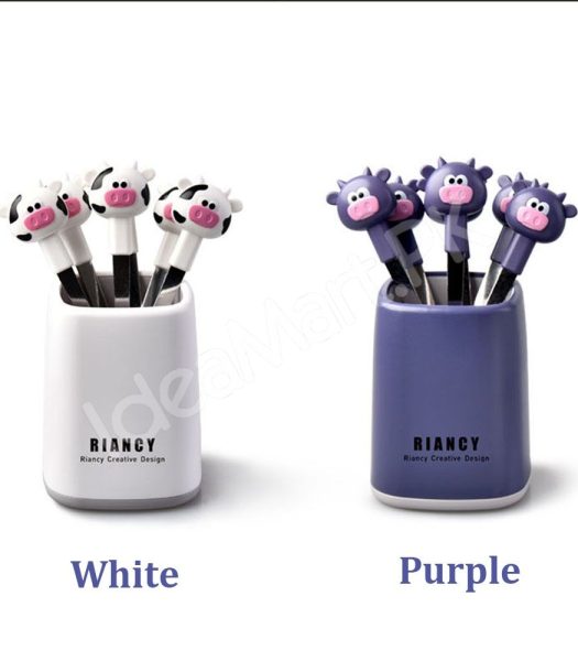 stainless-steel-6-piece-dessert-forks-set-with-holder-for-cake-salad-dining-use-product-image