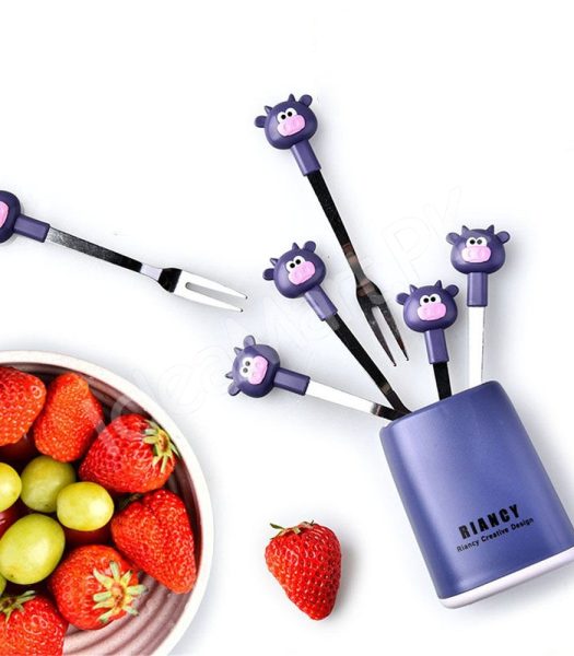 stainless-steel-6-piece-dessert-forks-set-with-holder-for-cake-salad-dining-use-product-image