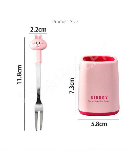 stainless-steel-6-piece-dessert-forks-set-with-holder-for-cake-salad-dining-use-product-image