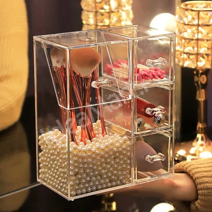 acrylic-makeup-brush-holder-with-3-drawers-lid-for-lipstick-jewellery-product-image
