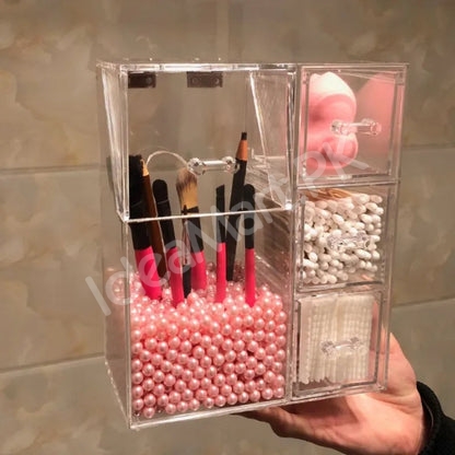 acrylic-makeup-brush-holder-with-3-drawers-lid-for-lipstick-jewellery-product-image