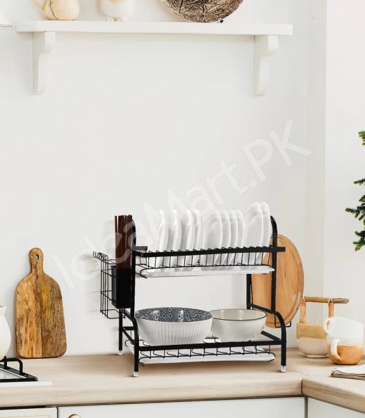 2-3-tier-stainless-steel-dish-rack-with-cutlery-holder-drain-tray-for-kitchen-sink-organization-product-image