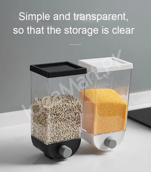 1000ml-plastic-wall-mounted-grain-storage-box-for-cereal-rice-oatmeal-dispensing-product-image