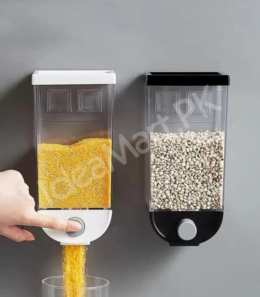 1000ml-plastic-wall-mounted-grain-storage-box-for-cereal-rice-oatmeal-dispensing-product-image