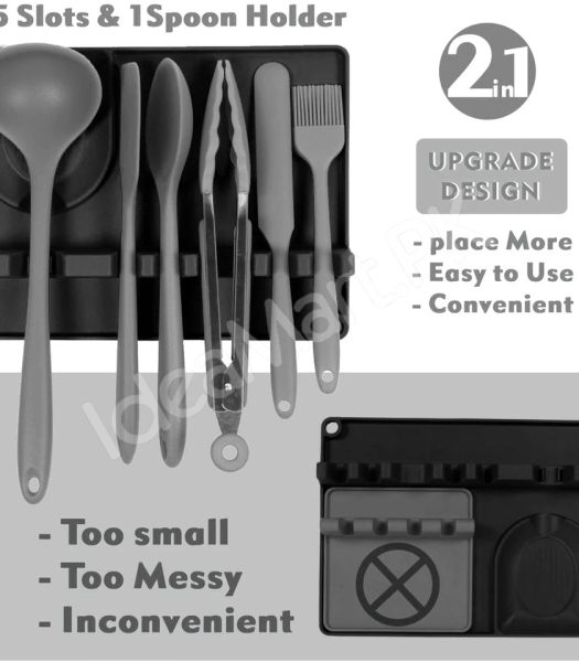 2-in-1-silicone-spoon-utensil-holder-with-drip-pad-5-slots-for-stovetop-use-product-image