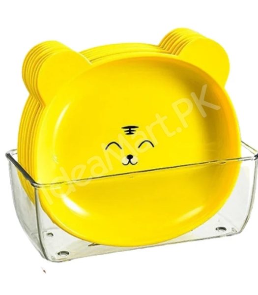 plastic-8-pieces-reusable-bear-shape-plates-with-stand-for-dessert-snacks-fruits-product-image