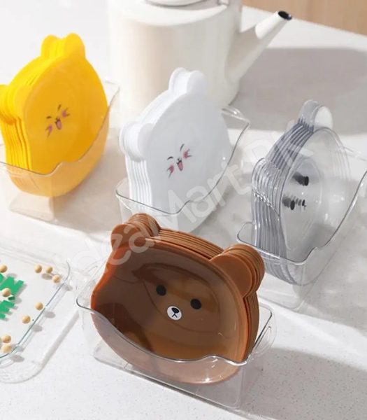 plastic-8-pieces-reusable-bear-shape-plates-with-stand-for-dessert-snacks-fruits-product-image