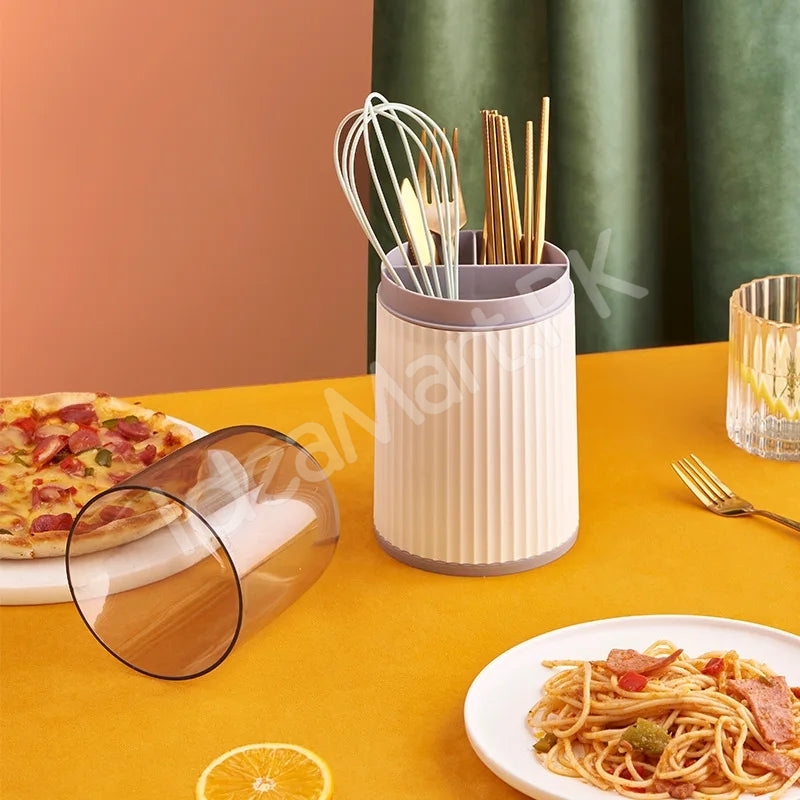 3-grid-plastic-cutlery-holder-with-transparent-lid-for-kitchen-countertop-or-drawer-organization-product-image