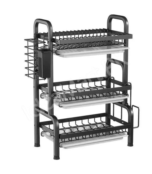 2-3-tier-stainless-steel-dish-rack-with-cutlery-holder-drain-tray-for-kitchen-sink-organization-product-image