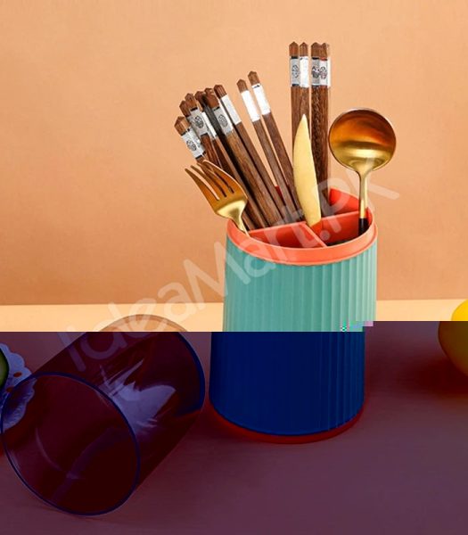 3-grid-plastic-cutlery-holder-with-transparent-lid-for-kitchen-countertop-or-drawer-organization-product-image