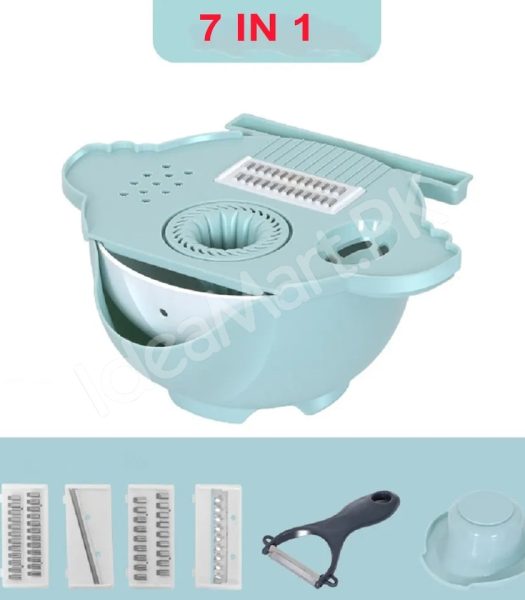 7-in-1-multifunctional-vegetable-cutter-with-a-drain-basket-4-interchangeable-blades-squeezer-product-image