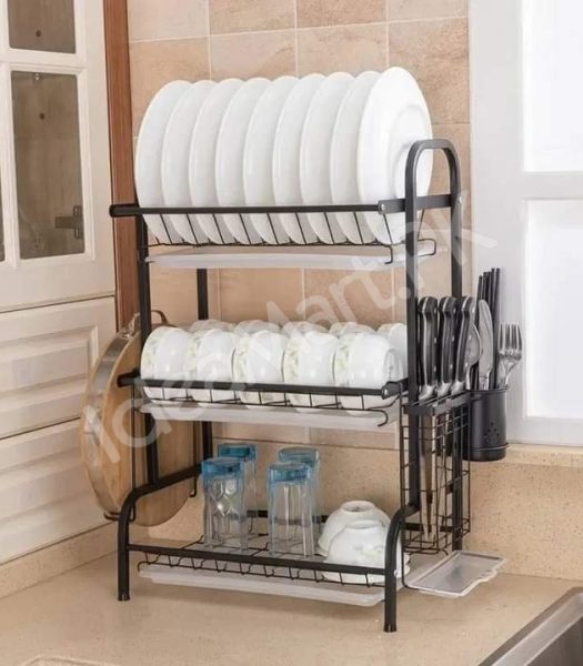 2-3-tier-stainless-steel-dish-rack-with-cutlery-holder-drain-tray-for-kitchen-sink-organization-product-image