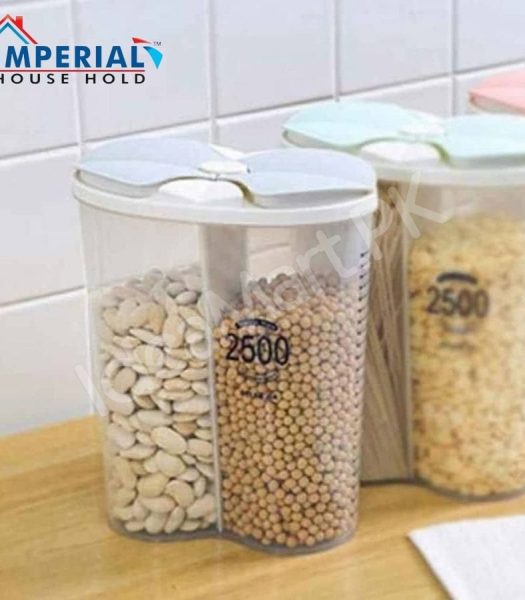 2-compartment-plastic-cereal-container-with-airtight-lids-for-food-storage-kitchen-organization-product-image
