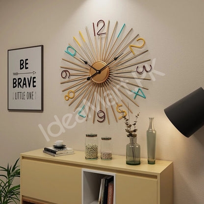 metallic-wall-clock-with-multiple-color-digit-for-home-decor-product-image
