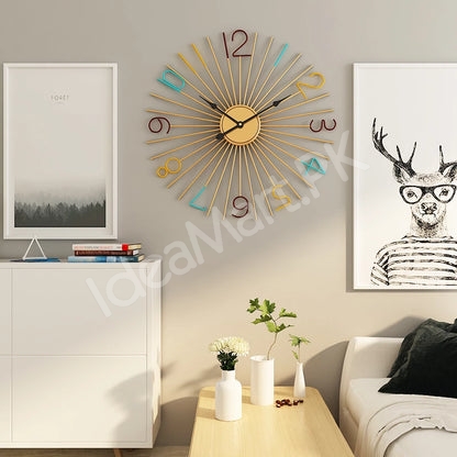 metallic-wall-clock-with-multiple-color-digit-for-home-decor-product-image