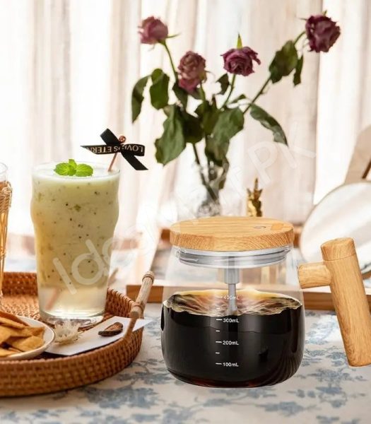400ml-rechargeable-electric-self-stirring-glass-cup-with-wooden-lid-handle-for-coffee-milk-drinks-product-image