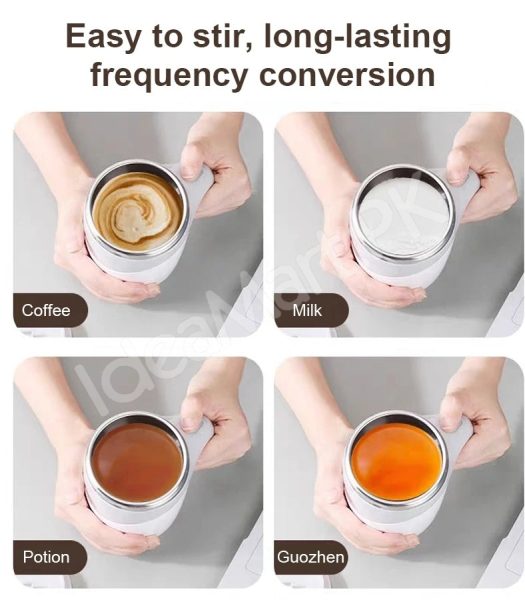 stainless-steel-rechargeable-automatic-self-stirring-coffee-mug-with-lid-for-tea-hot-chocolate-more-product-image