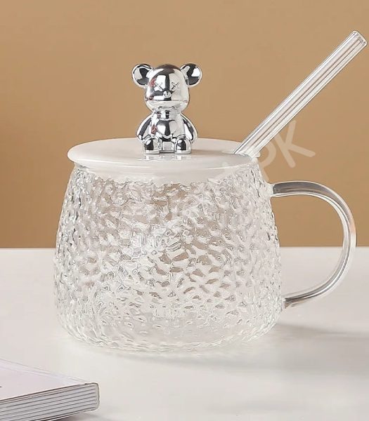 heat-resistant-350ml-glass-cup-with-spoon-lid-for-coffee-juice-more-product-image