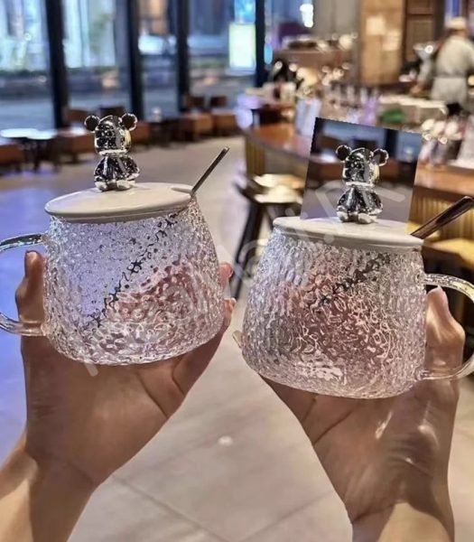 heat-resistant-350ml-glass-cup-with-spoon-lid-for-coffee-juice-more-product-image