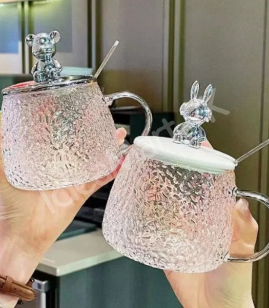 heat-resistant-350ml-glass-cup-with-spoon-lid-for-coffee-juice-more-product-image