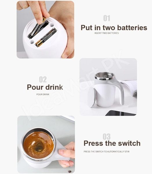 stainless-steel-rechargeable-automatic-self-stirring-coffee-mug-with-lid-for-tea-hot-chocolate-more-product-image