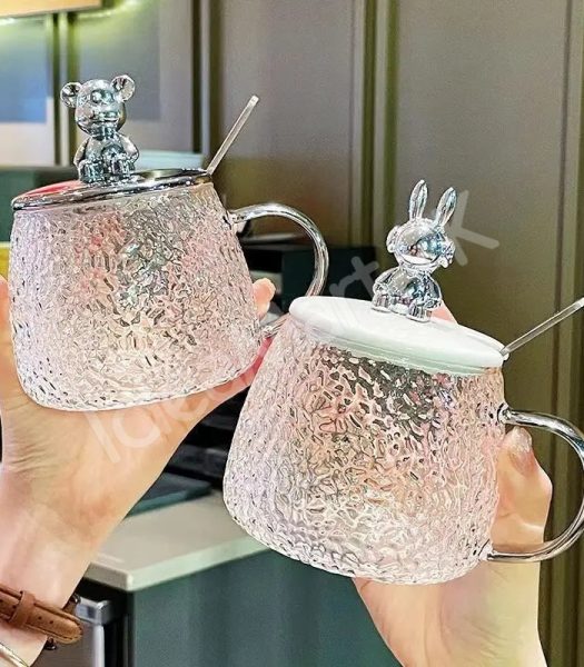 heat-resistant-350ml-glass-cup-with-spoon-lid-for-coffee-juice-more-product-image