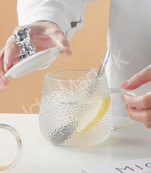 heat-resistant-350ml-glass-cup-with-spoon-lid-for-coffee-juice-more-product-image