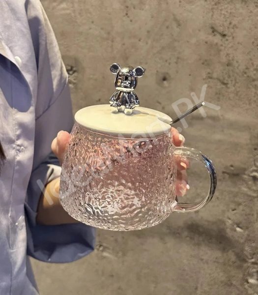 heat-resistant-350ml-glass-cup-with-spoon-lid-for-coffee-juice-more-product-image