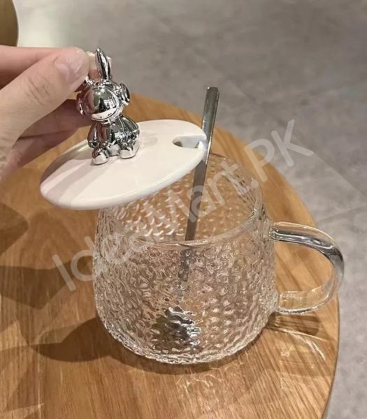 heat-resistant-350ml-glass-cup-with-spoon-lid-for-coffee-juice-more-product-image