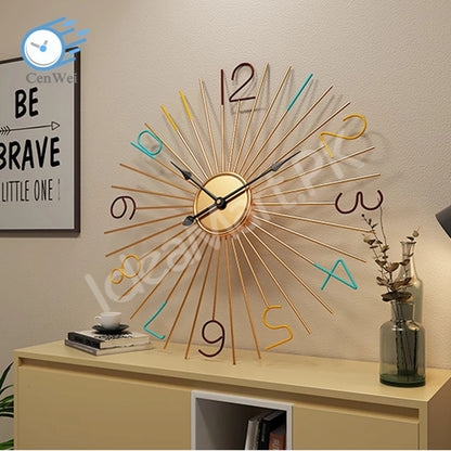 metallic-wall-clock-with-multiple-color-digit-for-home-decor-product-image