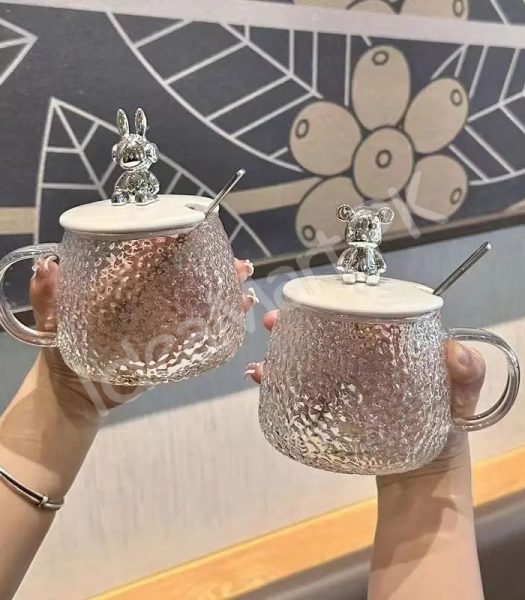 heat-resistant-350ml-glass-cup-with-spoon-lid-for-coffee-juice-more-product-image