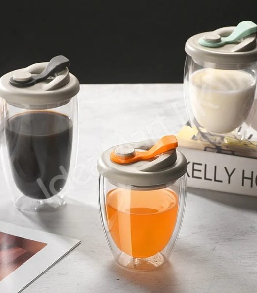 2-layer-350ml-glass-mug-with-airtight-lid-for-cold-coffee-juice-more-product-image