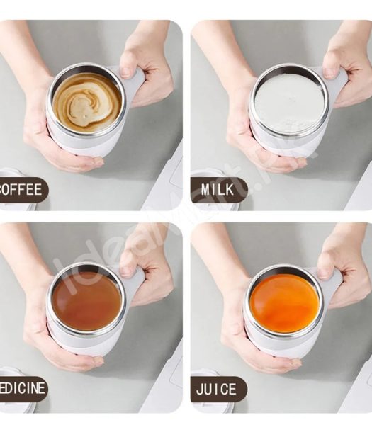 stainless-steel-rechargeable-automatic-self-stirring-coffee-mug-with-lid-for-tea-hot-chocolate-more-product-image