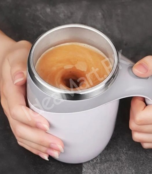 stainless-steel-rechargeable-automatic-self-stirring-coffee-mug-with-lid-for-tea-hot-chocolate-more-product-image