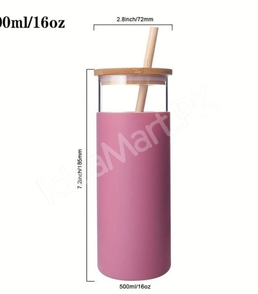 drinking-bottle-550ml-glass-with-wood-lid-straw-silicone-sleeve-for-juice-yogurt-product-image