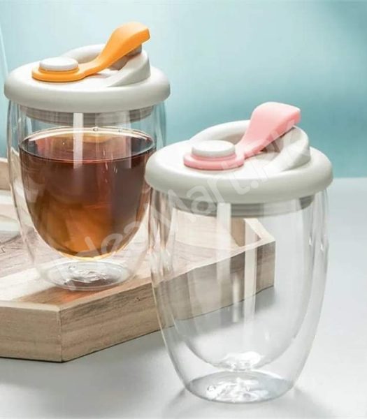 2-layer-350ml-glass-mug-with-airtight-lid-for-cold-coffee-juice-more-product-image