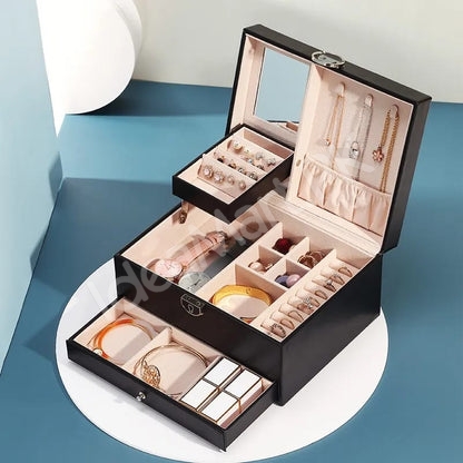 3-layer-leather-jewellery-box-organizer-with-small-mirror-for-storage-accessories-product-image