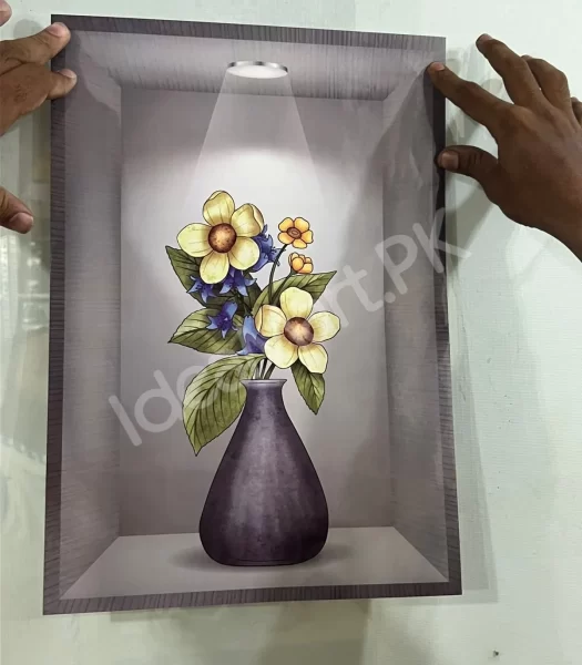 pcs-set-3d-plant-vase-wall-sticker-home-decoration-self-adhesive-bedroom-living-room-decor-30x45-cm-product-image