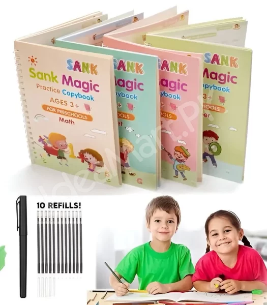 sank-magic-practice-copybook-age-3-for-preschool-drawing-pack-of-4-books-with-10-refills-1-pen-product-image