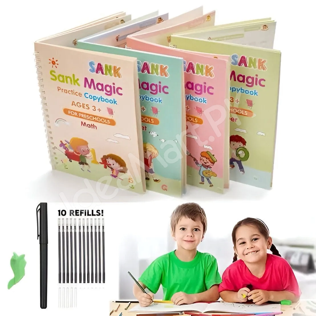 sank-magic-practice-copybook-age-3-for-preschool-drawing-pack-of-4-books-with-10-refills-1-pen-product-image