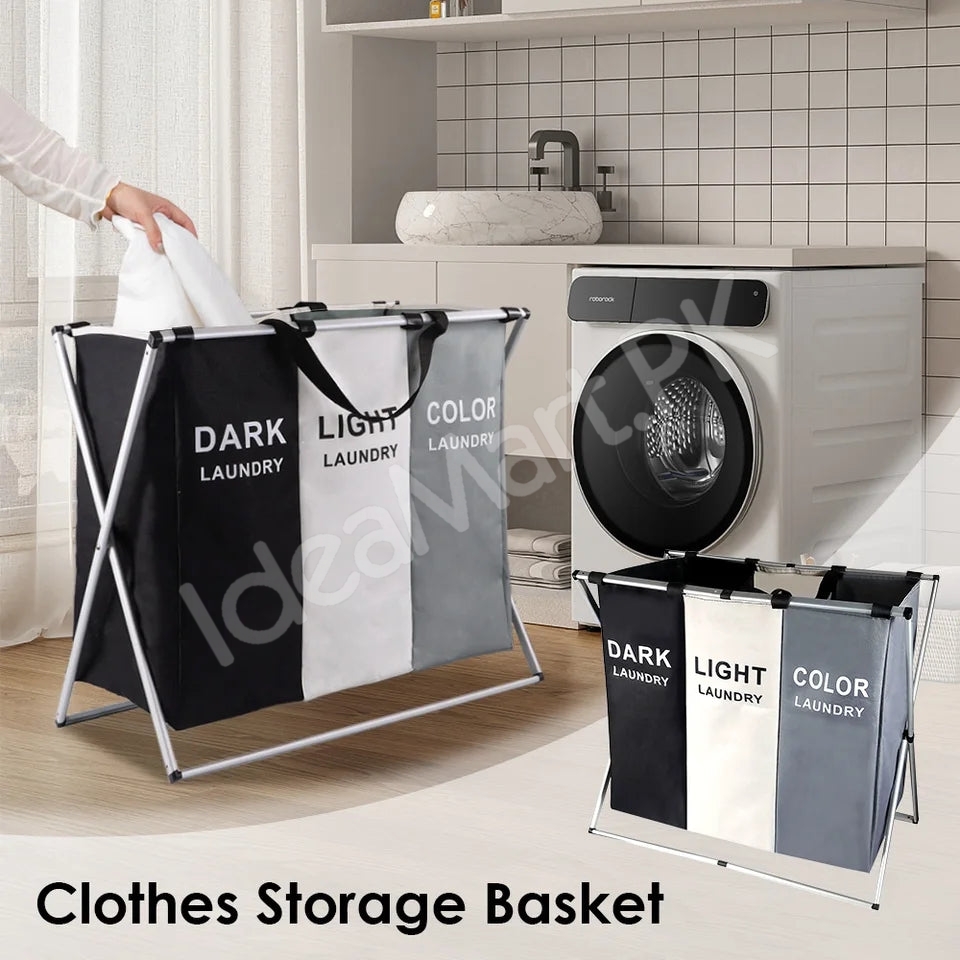 2-3-grid-foldable-separated-laundry-organizer-with-aluminum-frame-for-bedroom-and-dorm-product-image