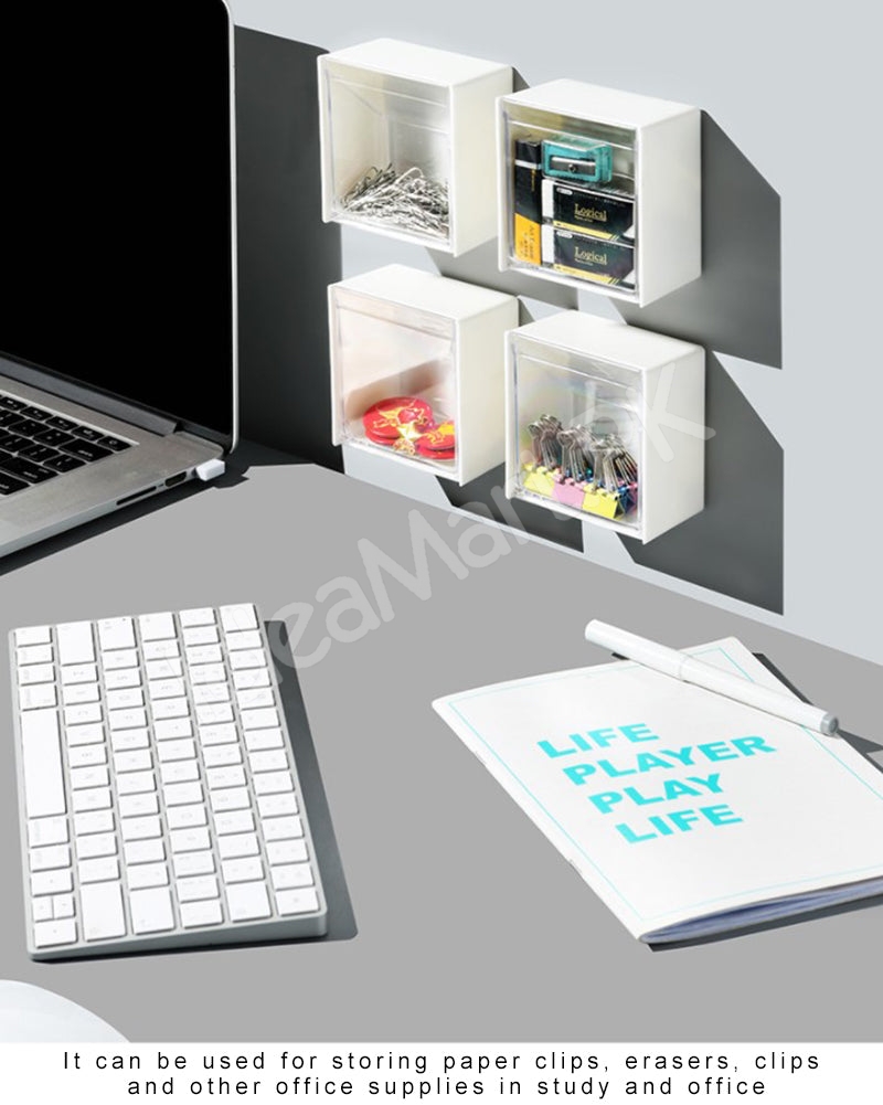 adhesive-wall-mounted-storage-box-with-transparent-flip-lid-cosmetic-organizer-for-small-items-product-image