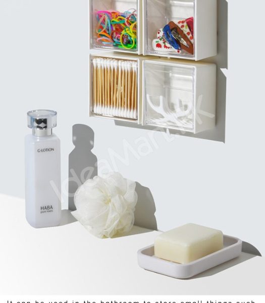 adhesive-wall-mounted-storage-box-with-transparent-flip-lid-cosmetic-organizer-for-small-items-product-image