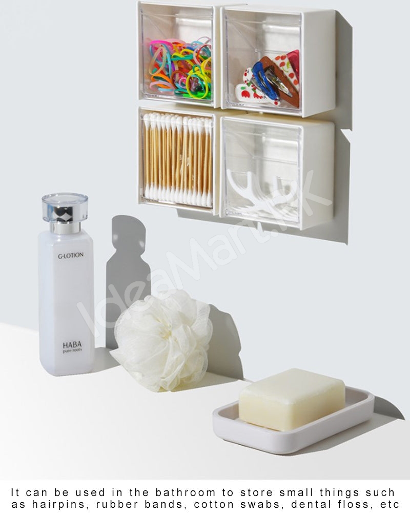 adhesive-wall-mounted-storage-box-with-transparent-flip-lid-cosmetic-organizer-for-small-items-product-image