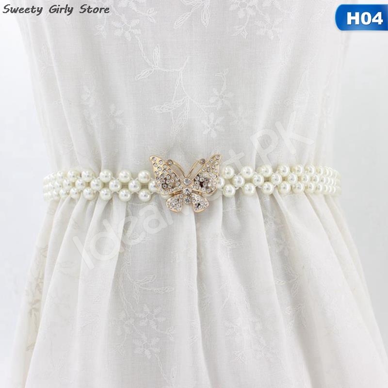 double-strand-pearl-waist-elastic-belt-with-rhinestone-butterfly-clasp-for-dresses-skirts-product-image