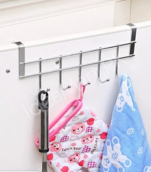 metal-punch-free-over-the-cabinet-door-hanger-with-5-hooks-for-kitchen-bathroom-product-image