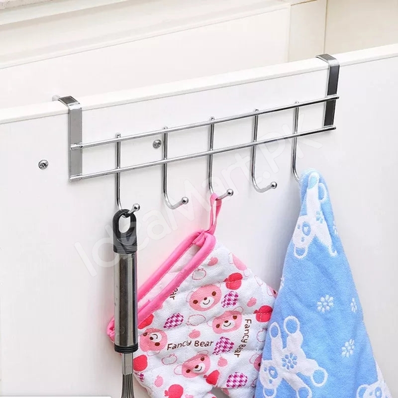 metal-punch-free-over-the-cabinet-door-hanger-with-5-hooks-for-kitchen-bathroom-product-image
